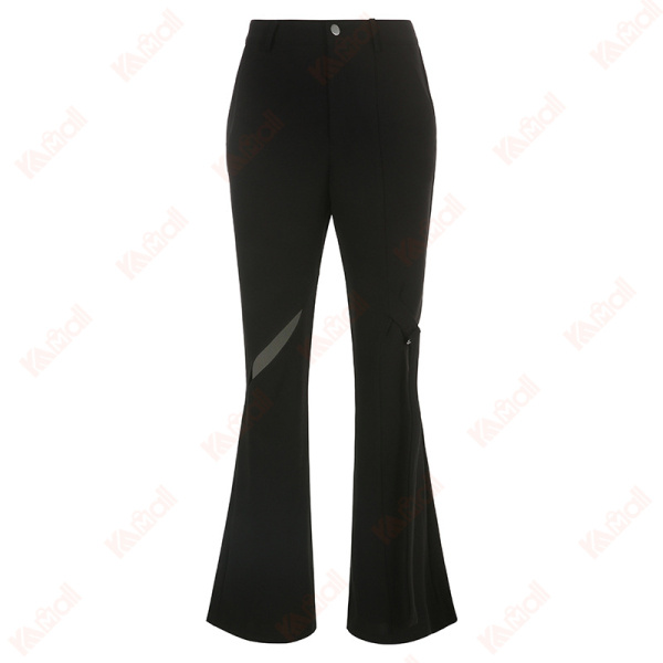 knitted fabric casual black pant